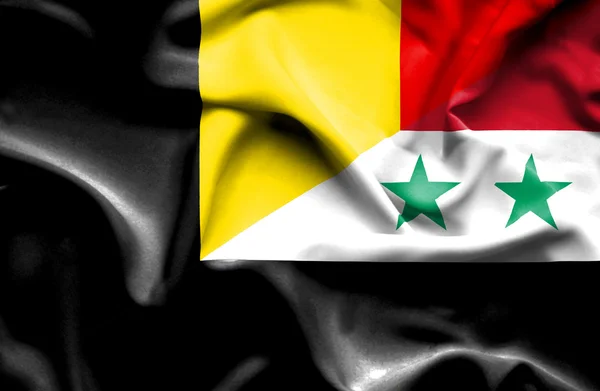 Drapeau de la Syrie et de la Belgique — Photo