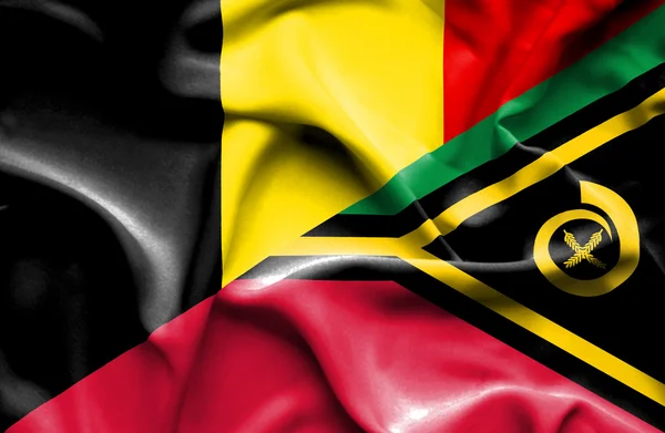 Bandera ondeante de Vanuatu y Bélgica — Foto de Stock
