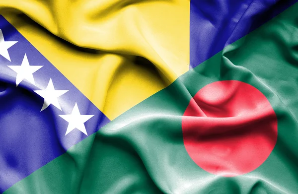 Bandeira de Bangladesh e Bósnia e Herzegovina — Fotografia de Stock