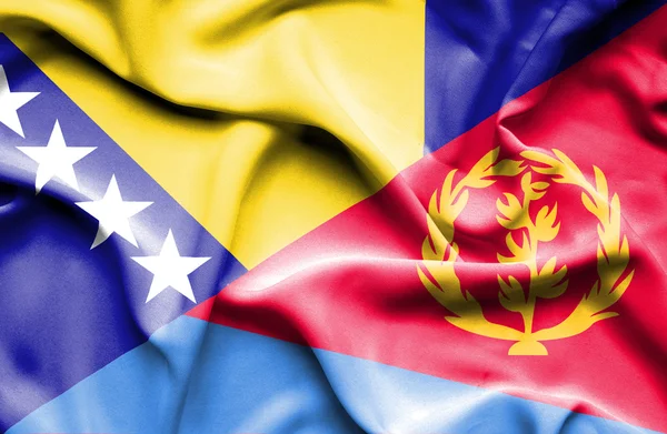 Флаг Эритреи и Боснии и Герцеговины — стоковое фото