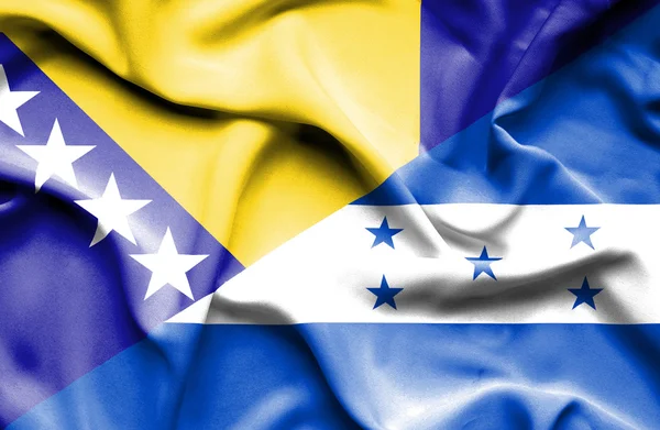 Bandiera sventola dell'Honduras e della Bosnia-Erzegovina — Foto Stock