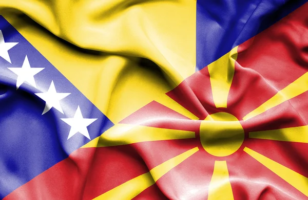 Флаг Македонии и Боснии и Герцеговины — стоковое фото