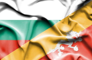 Bhutan ve Bulgaristan bayrağı sallayarak