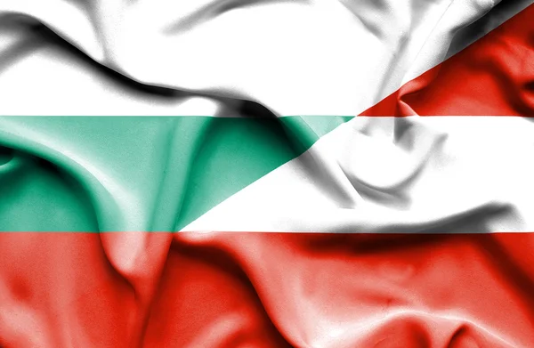 Waving flag of Austria and Bulgaria — Stock Photo, Image