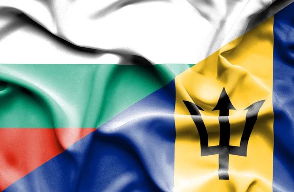 Bandera ondeante de Barbados y Bulgaria — Foto de Stock