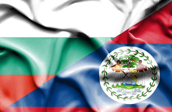 Bandera ondeante de Belice y Bulgaria —  Fotos de Stock