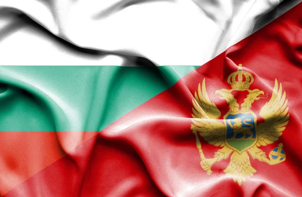 Montenegro och Bulgarien viftande flagga — Stockfoto