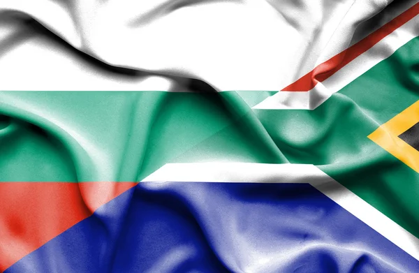 Drapeau de l'Afrique du Sud et de la Bulgarie — Photo