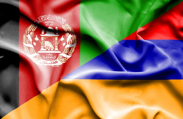 Ondeando la bandera de Armenia y Afganistán — Foto de Stock