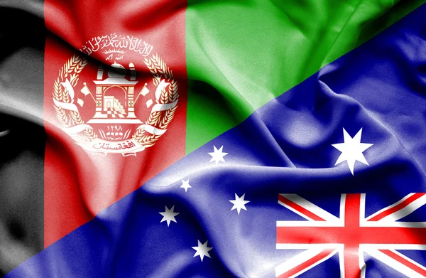 Bandeira acenando da Austrália e Afeganistão — Fotografia de Stock
