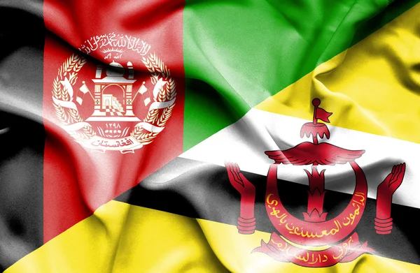 Viftande flagga Brunei och Afghanistan — Stockfoto