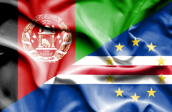 Bandera ondeante de Cabo Verde y Afganistán — Foto de Stock