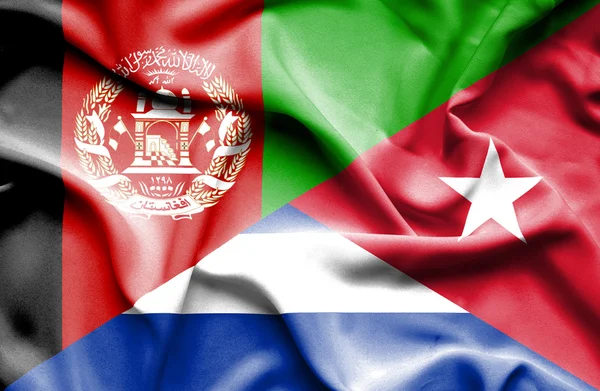 Bandeira acenando de Cuba e Afeganistão — Fotografia de Stock