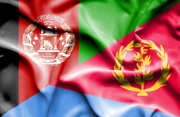 Machać Flaga Erytrei i Afganistanie — Zdjęcie stockowe