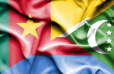 Komor Adaları ve Kamerun bayrağı sallayarak