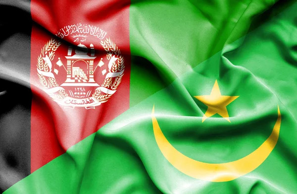Mauretanien och Afghanistan viftande flagga — Stockfoto