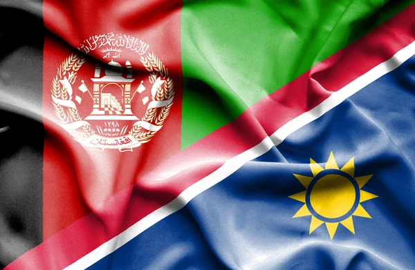 Namibia och Afghanistan viftande flagga — Stockfoto