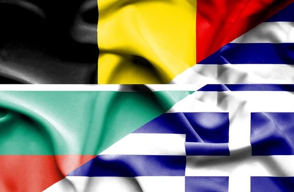 Drapeau de la Grèce et de la Belgique — Photo