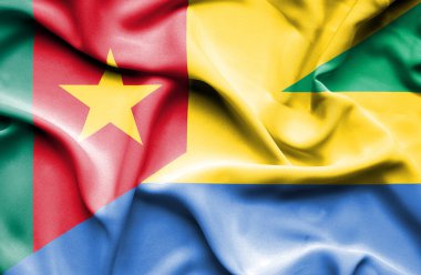 Gabon ve Kamerun bayrağı sallayarak
