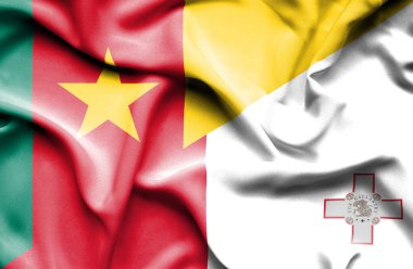 Malta ve Kamerun bayrağı sallayarak