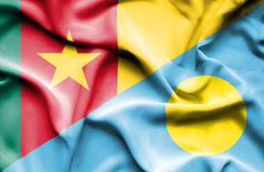 Palau ve Kamerun bayrağı sallayarak
