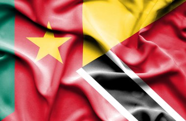 Trinidad ve Tobago ve Kamerun bayrağı sallayarak