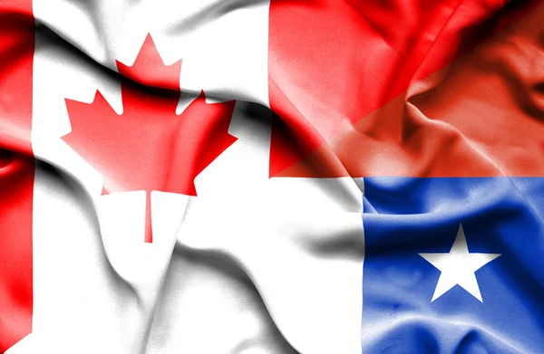 Sventolando bandiera di Cile e Canada — Foto Stock