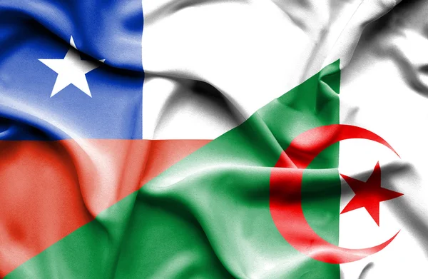 Machać flaga Algierii i Chile — Zdjęcie stockowe