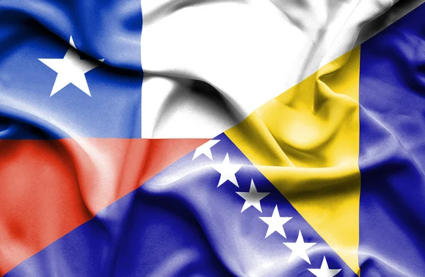 Bandeira acenando da Bósnia e Herzegovina e Chile — Fotografia de Stock