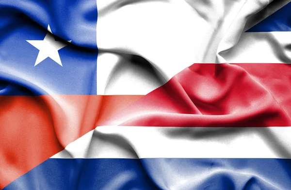 Bandeira acenando da Costa Rica e Chile — Fotografia de Stock