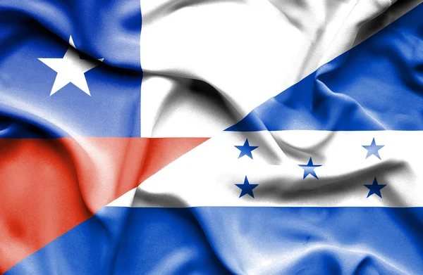 Bandera ondeante de Honduras y Chile — Foto de Stock