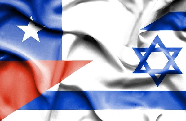 Wapperende vlag van Israël en Chili — Stockfoto