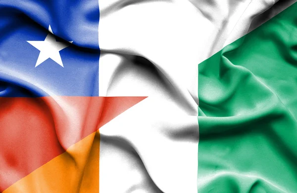 Флаг Кот-д "Ивуара и Чили — стоковое фото