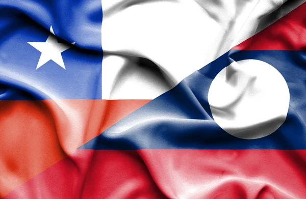 Bandera de Laos y Chile — Foto de Stock