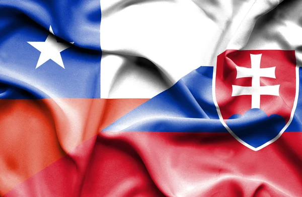 Bandeira acenando de Eslováquia e Chile — Fotografia de Stock