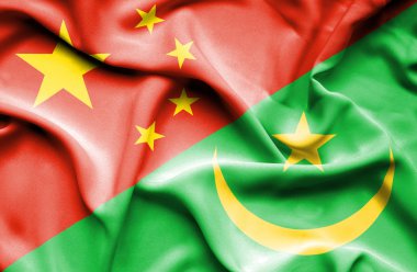 Moritanya ve Çin bayrağı sallayarak