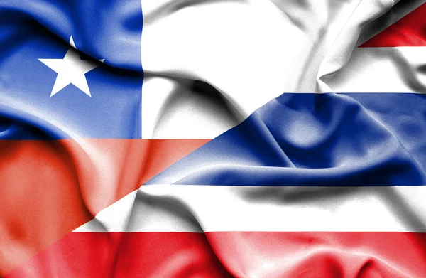 Thailand och Chile viftande flagga — Stockfoto