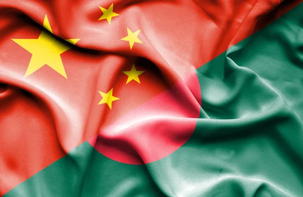 Bandera ondeante de Bangladesh y China —  Fotos de Stock