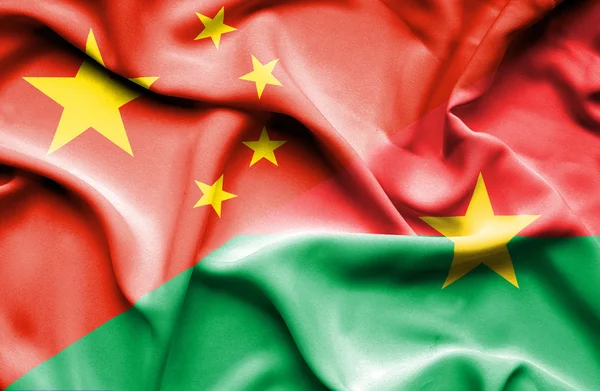 Drapeau du Burkina Faso et de la Chine — Photo