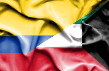 Kuveyt ve Columbia bayrağı sallayarak