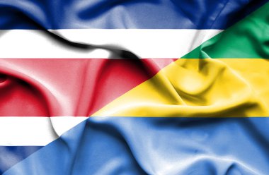 Gabon ve Kosta Rika Cumhuriyeti bayrağı sallayarak