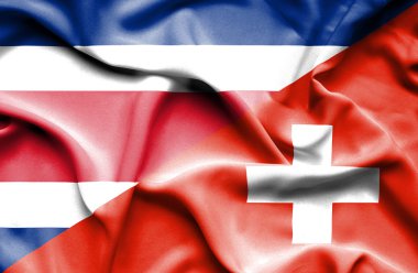 İsviçre ve Kosta Rika Cumhuriyeti bayrağı sallayarak