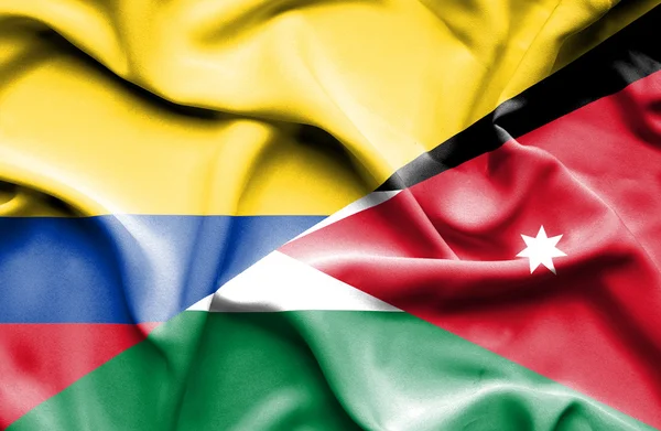 Jordan och Columbia viftande flagga — Stockfoto