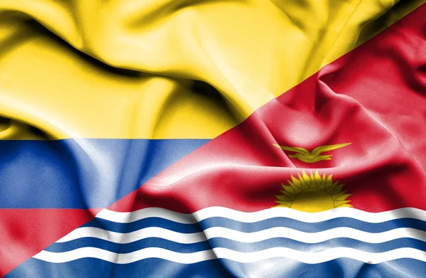 Bandeira acenando de Kiribati e Columbia — Fotografia de Stock