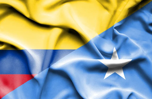 Somalias og Columbias flagg – stockfoto