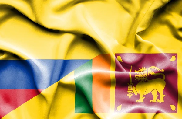 スリランカ ・ コロンビアの旗を振っています。 — ストック写真
