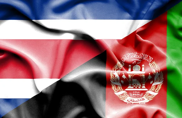 Bandiera sventolante di Afghanistan e Costa Rica — Foto Stock