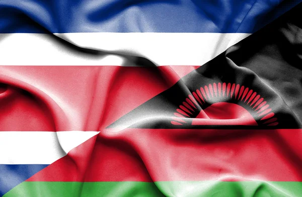 Флаг Малави и Коста-Рики — стоковое фото