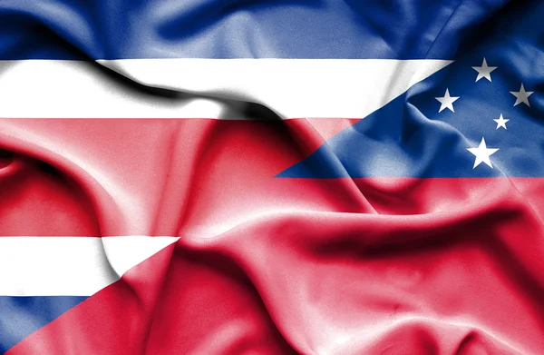 Bandera ondeante de Samoa y Costa Rica — Foto de Stock