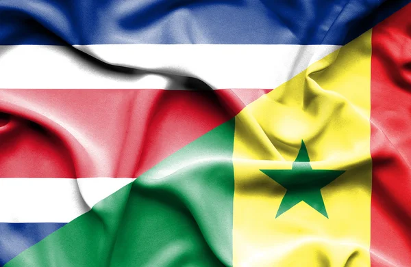 Флаг Сенегала и Коста-Рики — стоковое фото